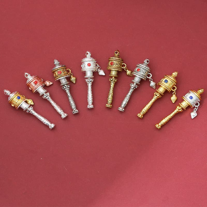Source manufacturer for Tibetan-style alloy prayer wheel pendants, enamel ethnic-style bag and car hanging ornaments wholesale