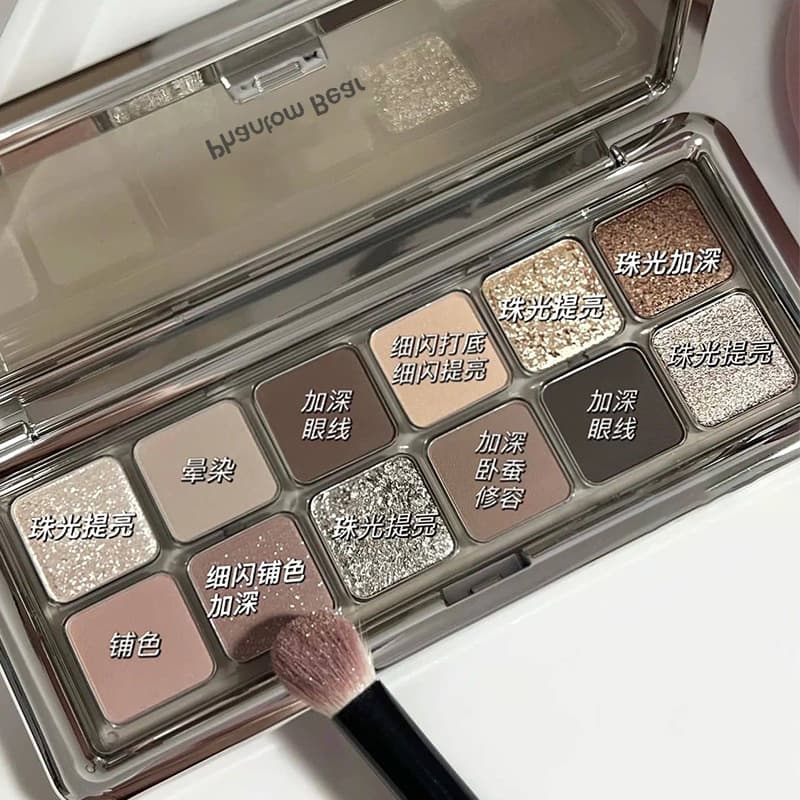 Phantom Bear Cement Palette Twelve Color Eyeshadow Palette Multi-use Matte Pearlescent Fine Sparkling Earth Color Low Saturation Eyeshadow
