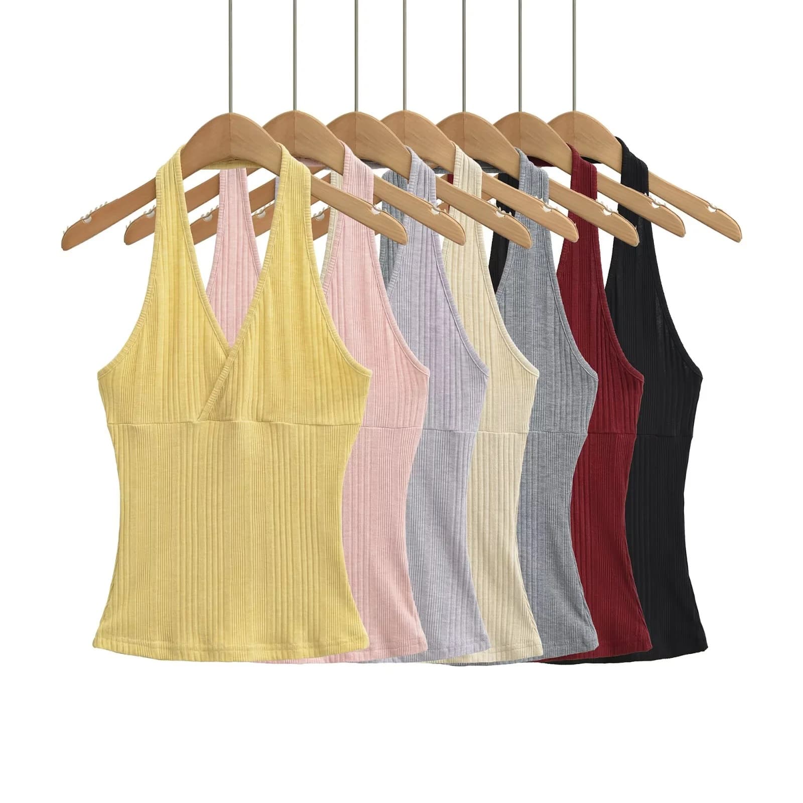 American-Style Spicy Girl Halter Neck Sleeveless Tube Top Short Top for Women, New Summer Slim-Fit Off-Shoulder Camisole