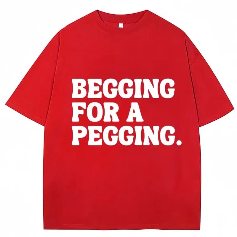 Begging for a Ridiculous Letter Print T-Shirt Spring Summer Soft T-Shirt Oversized Casual T-Shirt Street Unisex Cotton