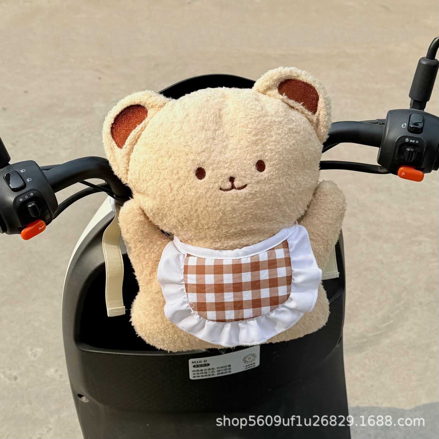 New cute bear electric vehicle motorcycle baby anti-collision head front battery vehicle child seat anti-bump protection