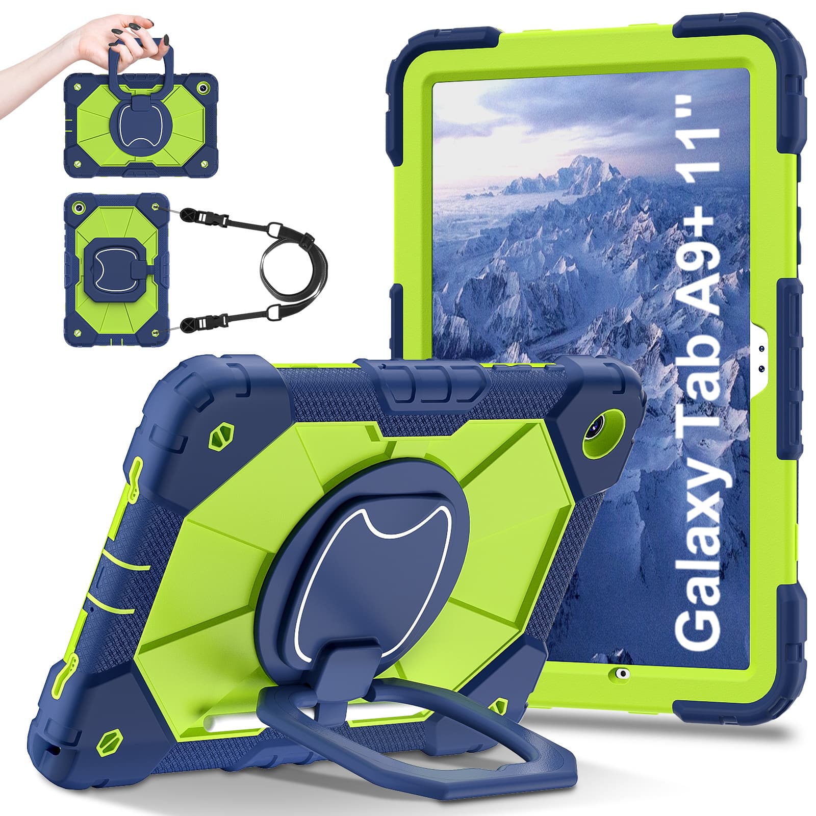 Suitable for Samsung Tab A9plus tablet protective case portable A9 silicone rotating stand A8 children's anti-fall cover