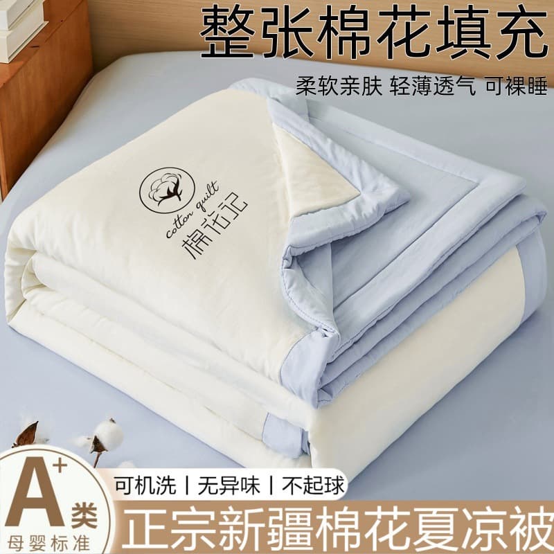 2026 New Model A-Class Plain Style Xinjiang Cotton Summer Quilt, Air Conditioning Quilt, Machine Washable Summer Quilt Core, Gift Quilt~