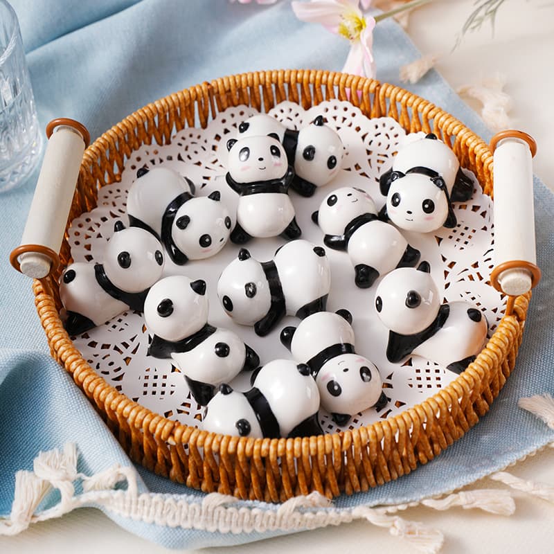 Lucky Cat Ceramic Chopstick Holder, Spoon Holder, Chopstick Rest, Japanese Style Pen Holder, Panda Animal Figurines, Creative Tableware