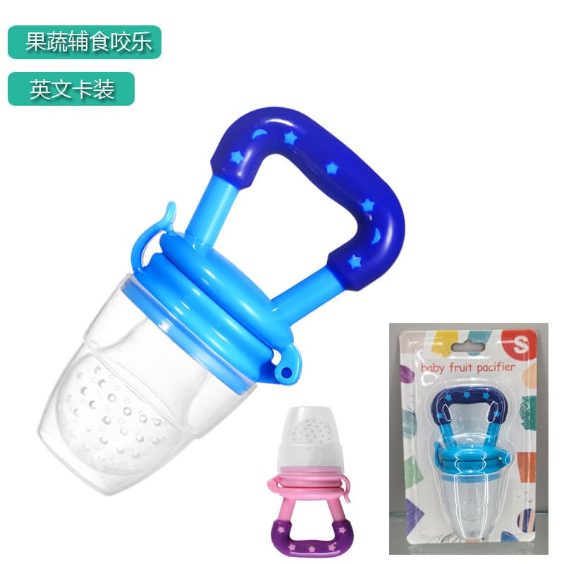 English card, baby fruit and vegetable fun, fruit supplement star bite fun, silicone mesh bag baby chewing feeding