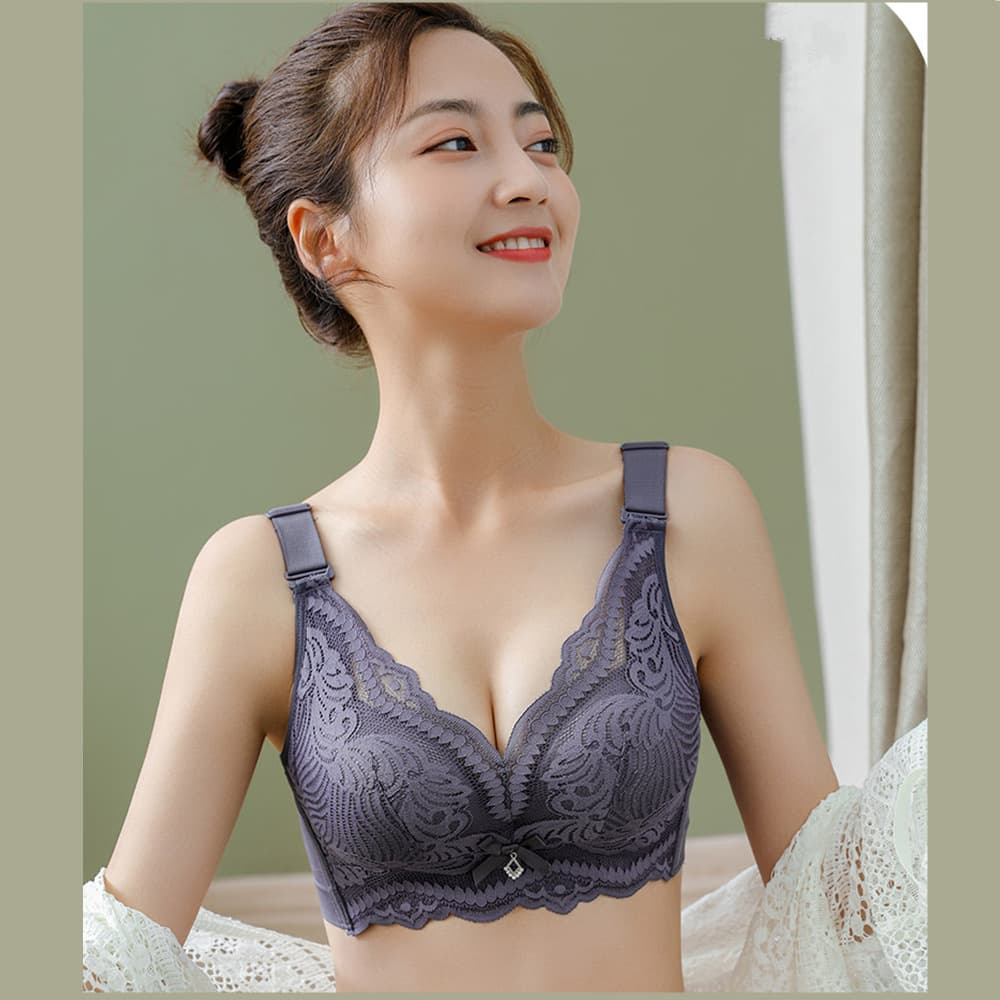 Women's thin bra, designed to make large breasts appear smaller, slimmer, breathable, and with side support. Made of soft cotton.