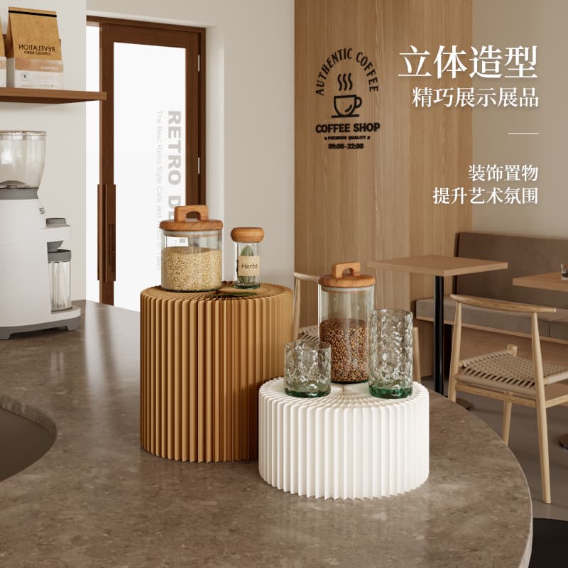 Foldable Round Display Stand Tabletop Decorative Center Island Display Modern Minimalist Display Stand