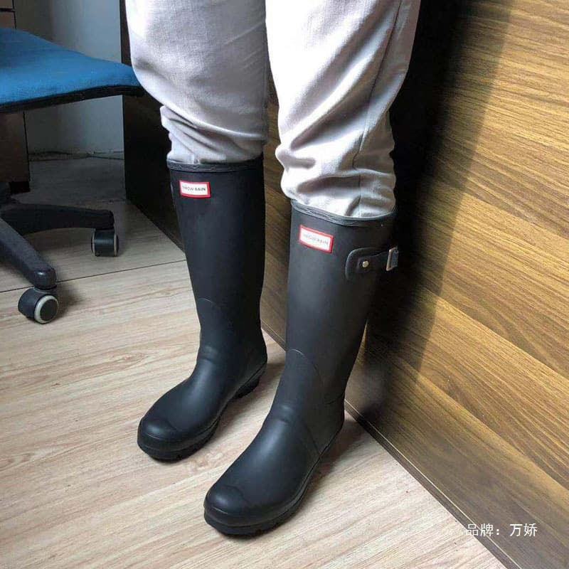 Wish Cross-Border Fashion Hunter Rain Boots Women Classic British Wellington Commuter Water Boots High-Top Rubber H Red Boots