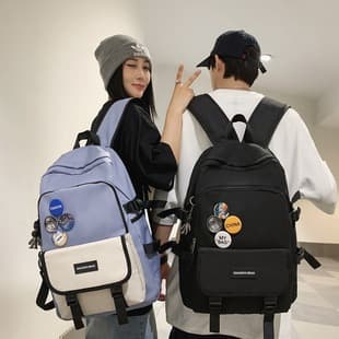 Trendy Brand Backpack for Men, Japanese Style Large Capacity Laptop Backpack, Student Fashion Lightweight Spine-Protecting School Bag for High School and Middle School
