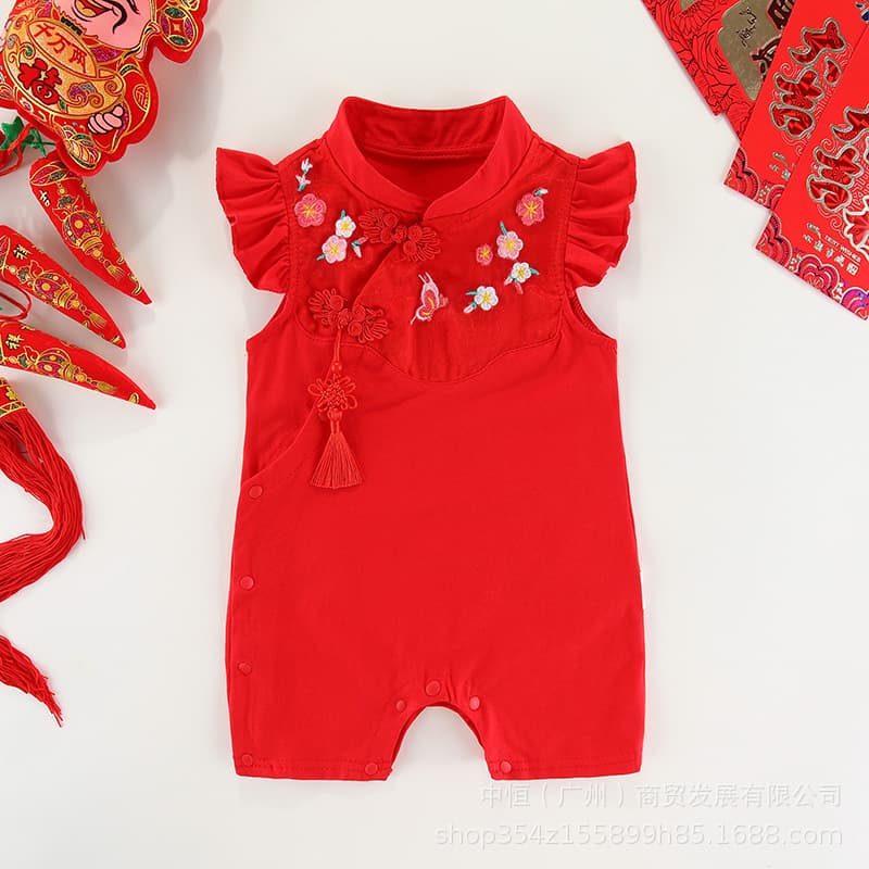 Baby Summer Clothes Thin Newborn Girls Romper Full Moon 100 Days Onesie 1 Year Old Outfit Summer