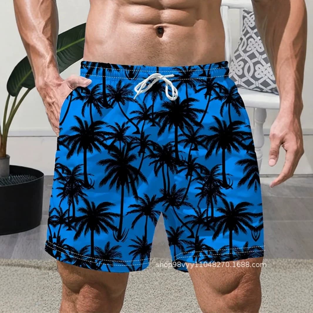 Cross-border Amazon Summer Men's Shorts Beach Shorts Men's 3D Digital Print Casual Sports Five-point Pants Men's Wear