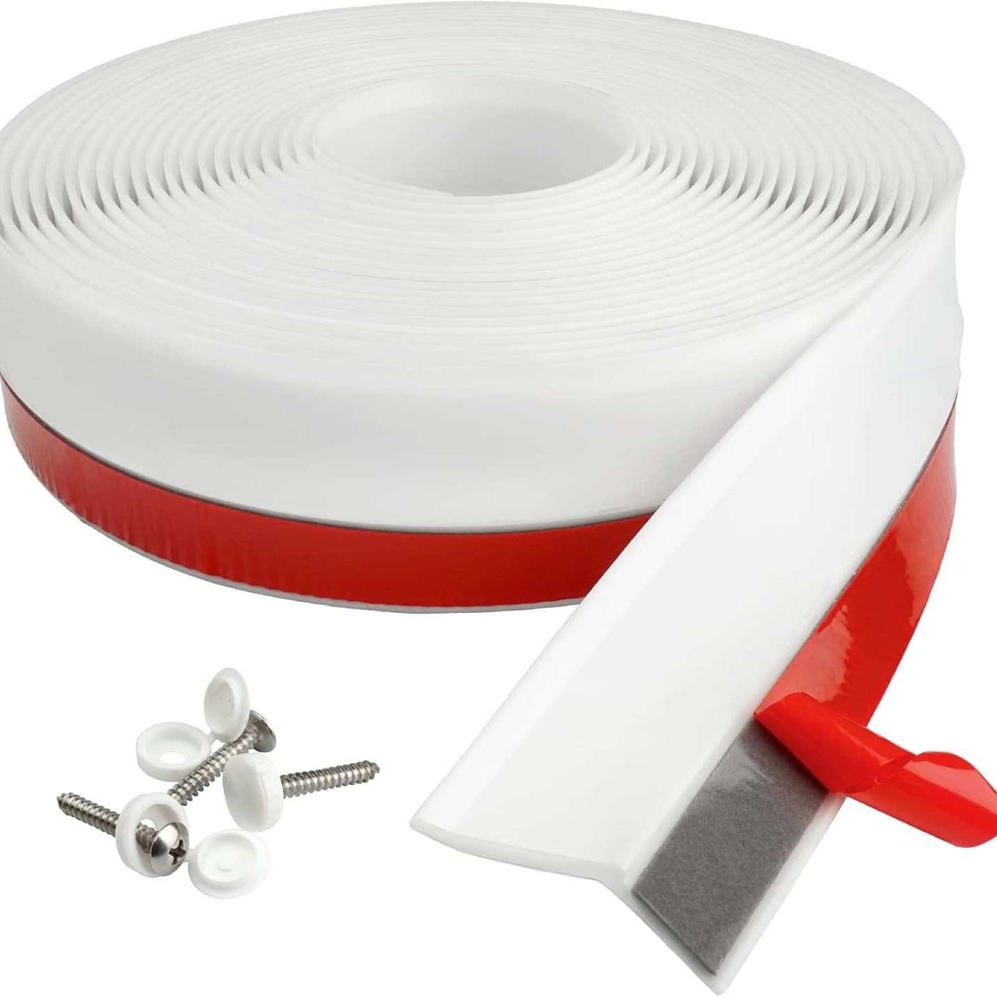 Universal flip-up garage door seals, door frame roller door rubber strips, self-adhesive top and side weatherproof rubber strips.