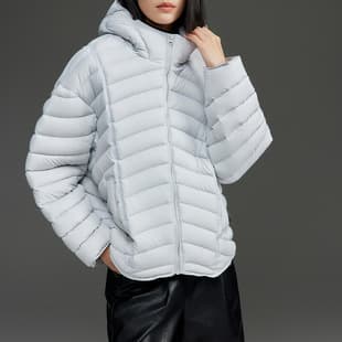Goose Down Lightweight Down Jacket Women's Premium Hooded Stand Collar Loose Fit Lulu Style Winter 2025 New