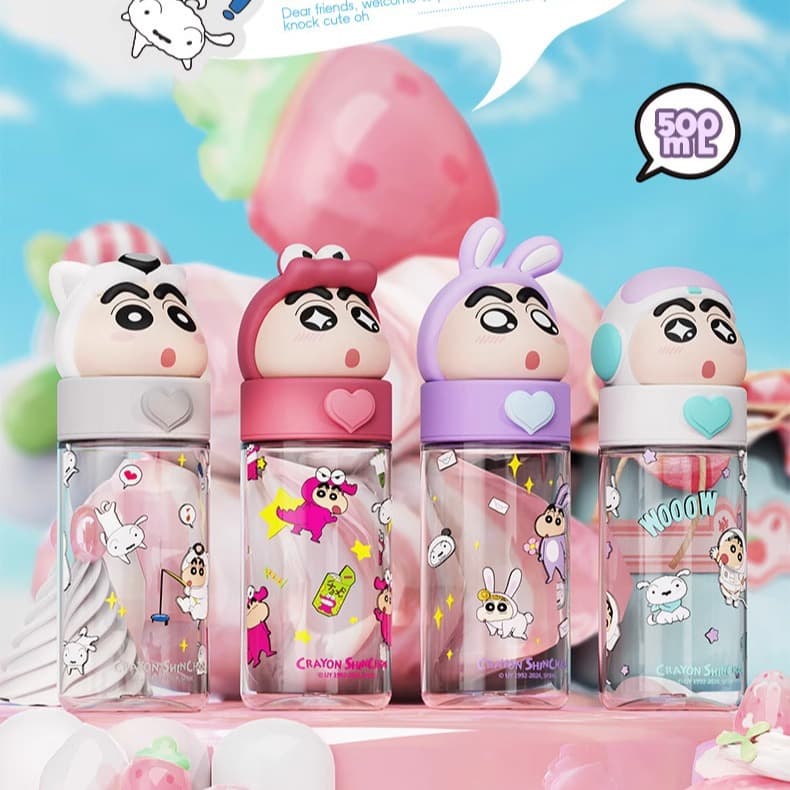 Crayon Shin-chan Sanrio student summer drinking cup portable doll children's high-looking cartoon plastic water cup