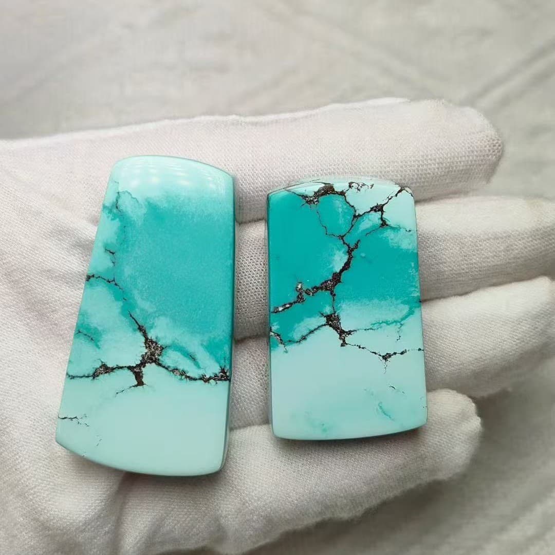 Wholesale from Manufacturer: Hubei Origin Turquoise, High Porcelain Blue, High-Quality Plain Plaque with Beautiful Color and Unique Water Ripple Patterns