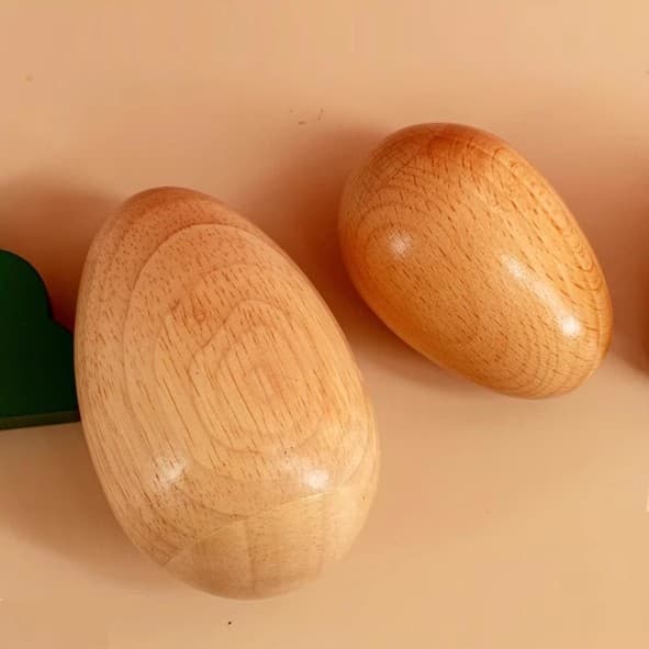Orff Musical Instrument Music Percussion Wooden Sand Egg Original Wood Color Wooden Egg Sand Egg Sand Bell