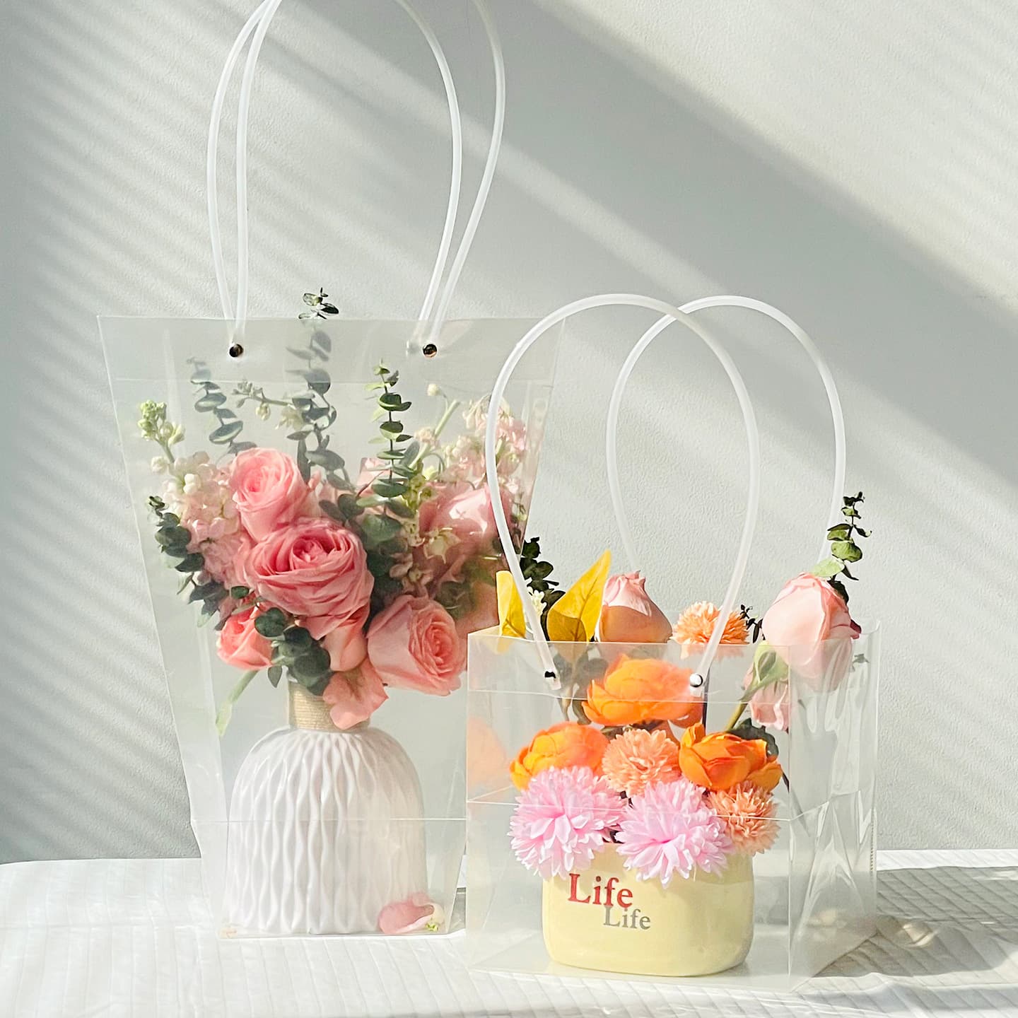 Transparent Gift Tote Bag Frosted Gift Favor Candy Gift Box Christmas Eve Christmas Packaging New Year Bag