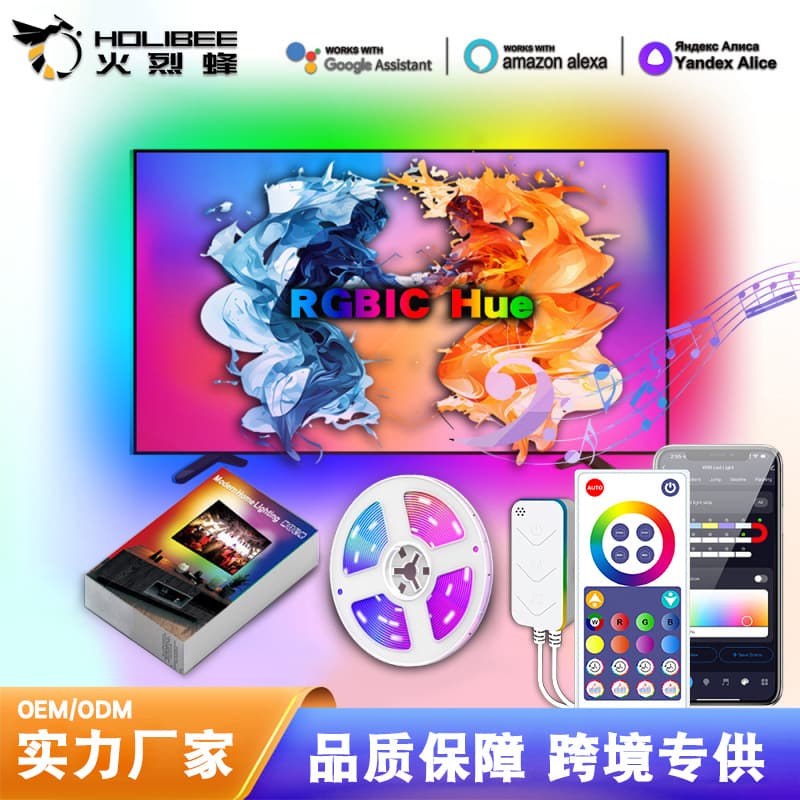 WiFi TV Light Strip USB 5V 5050 RGBIC Music Sync Smart Backlight Strip