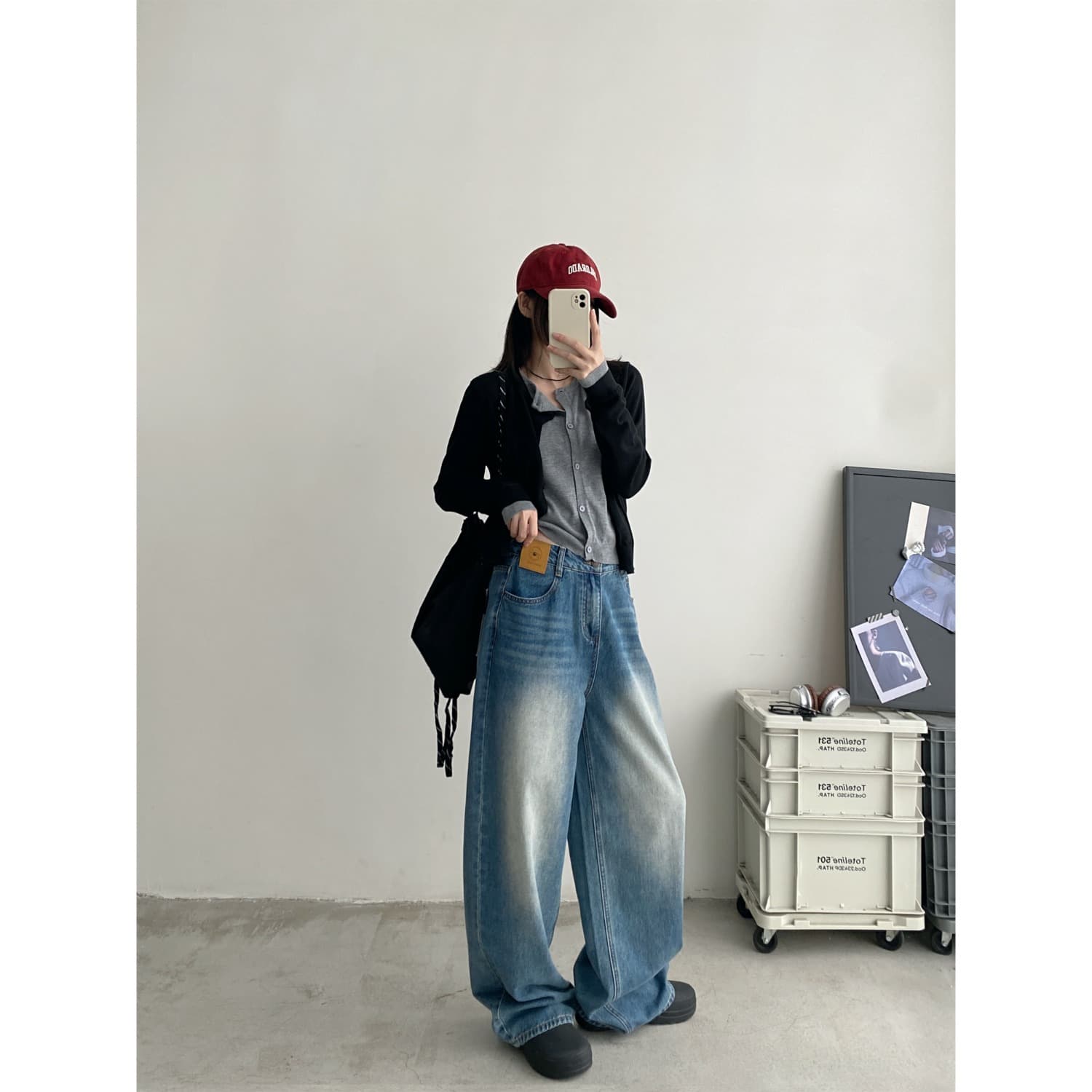 Vintage High-Waist Loose Straight-Leg Jeans for Women, Spring/Summer Thin Style with Draping and Versatile Design