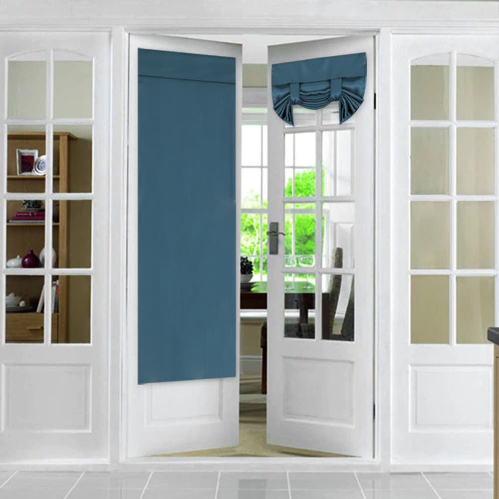 Factory Direct Velcro Door Curtains No Drill Self-Adhesive Partition French High Light Blocking Soundproof European Curtain Fabric Wholesale