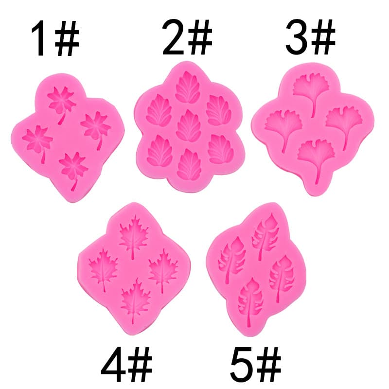 A variety of leaves Rose leaf silicone mold Ginkgo biloba four-leaf clover turtle leaf maple leaf cake decoration drop glue Clay