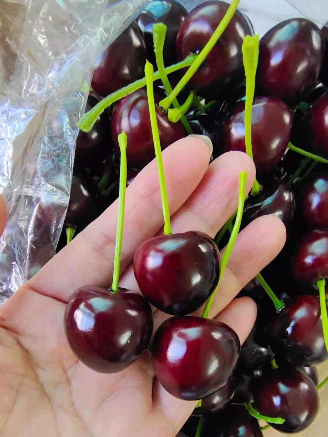 Factory Direct Sales Simulation Cherry Foam Material Big Cherry Model Fake Cherry Props