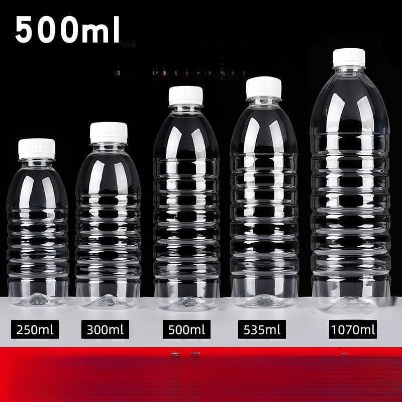 Empty 1L transparent plastic bottles with caps, 500ml bottles, wholesale beverage bottles, 1 jin (500ml) mineral water, free shipping wholesale.