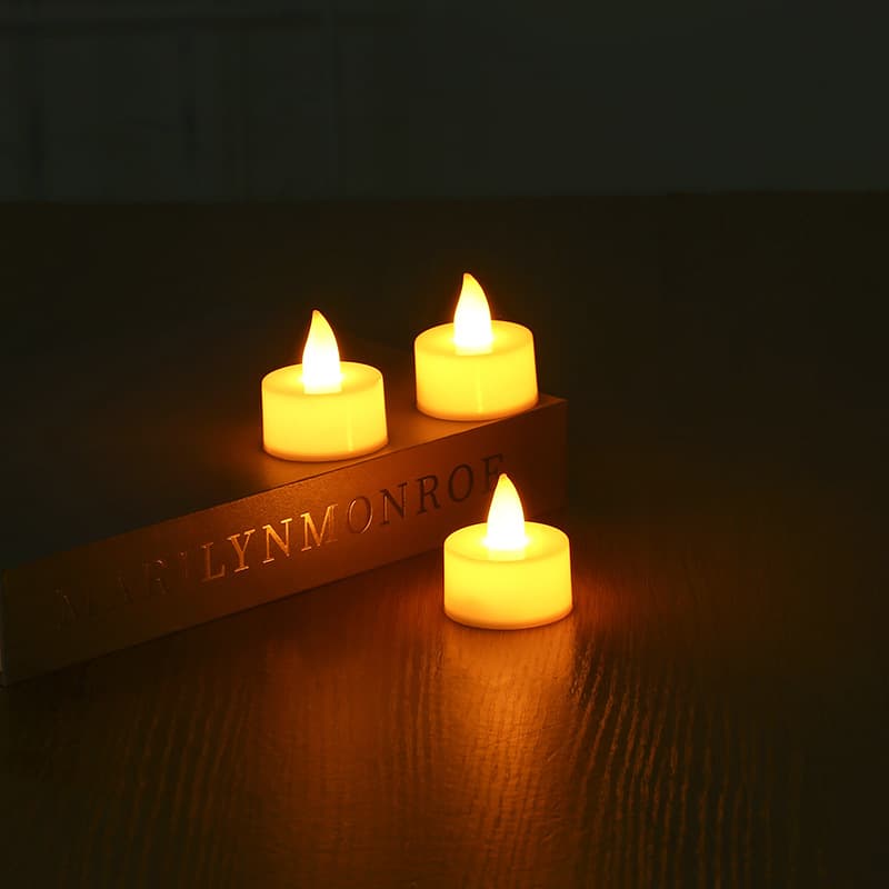 LED Small Tea Light Candle for Confession, Proposal, Christmas Decoration, Flickering Round Smokeless Candle, Tabletop Lamp for Mystery Games