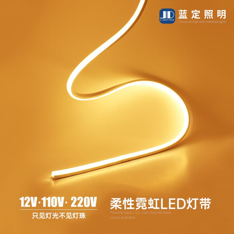 220V LED Flexible Neon Strip, Outdoor Waterproof Silicone Linear Light, 12V Illuminated Letter Strip, 110V Cross-Border