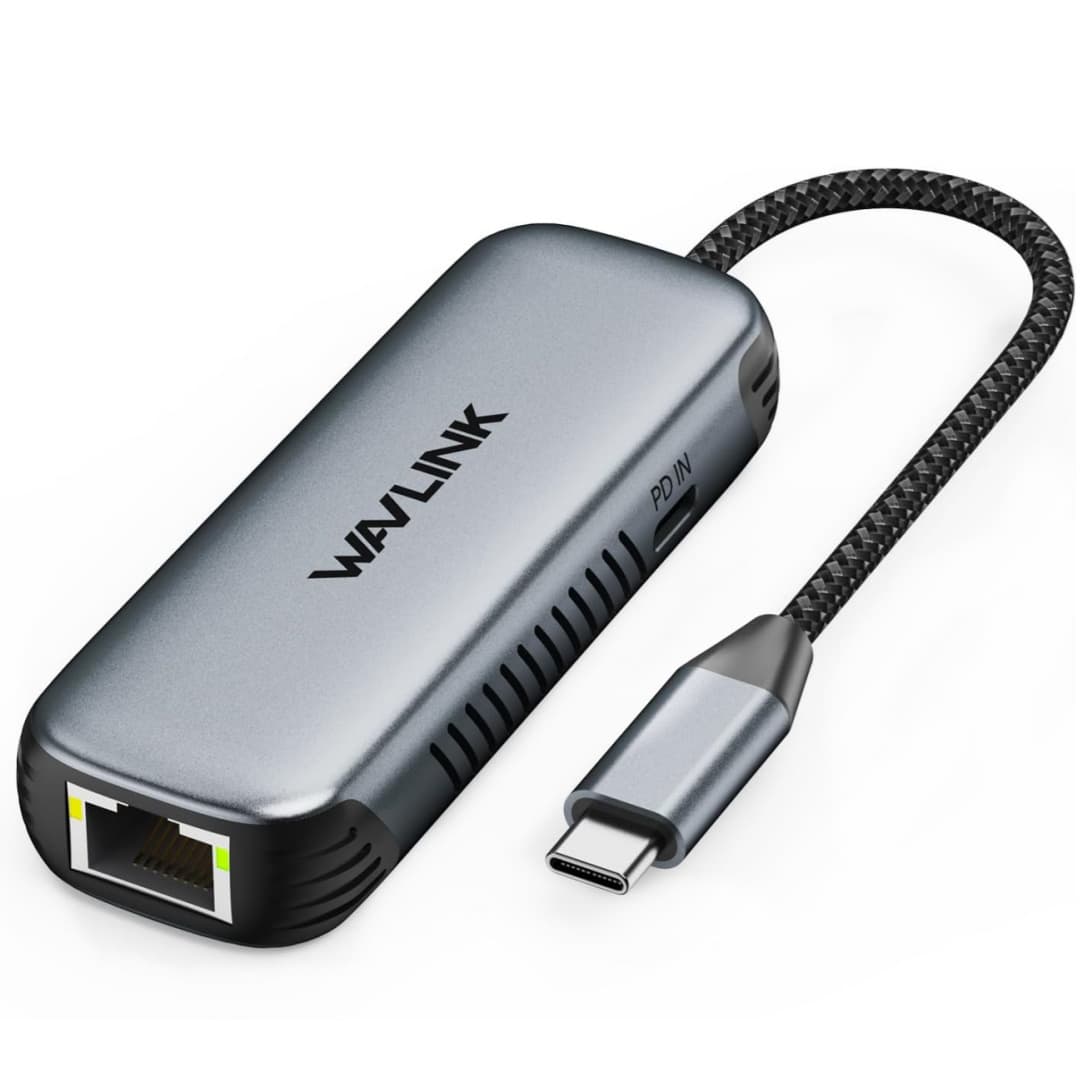 WAVLINK 5000Mbps USB-C to RJ45 Network Adapter Aluminum Case with 95W Charging Port