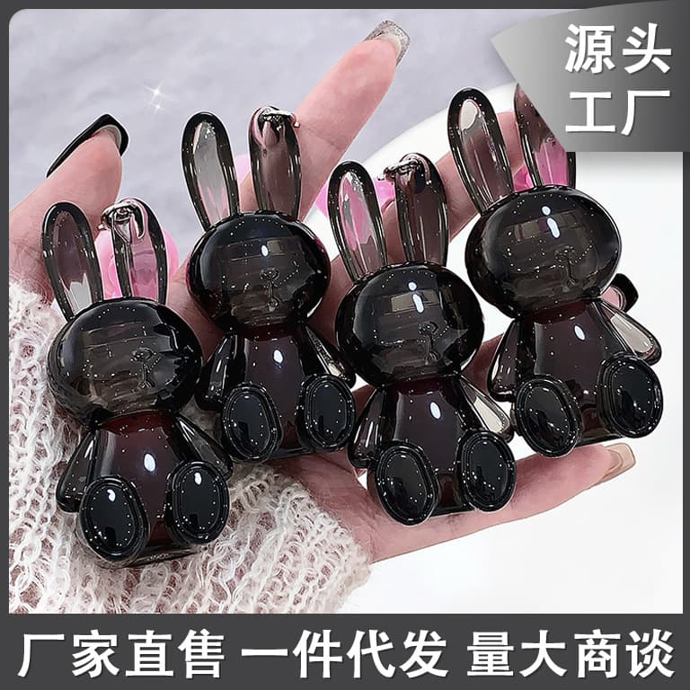 Gege Bear Black Rabbit Water Gloss Lip Glaze - Affordable Lip Gloss for Students, Tomato Red Brightening Mirror Finish Cute Cosmetics