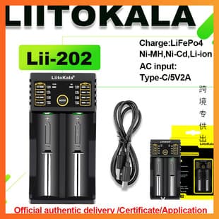 Cross-border Exclusive LiitoKala lii-202 18650 26650 16340 Charger Safety Certified