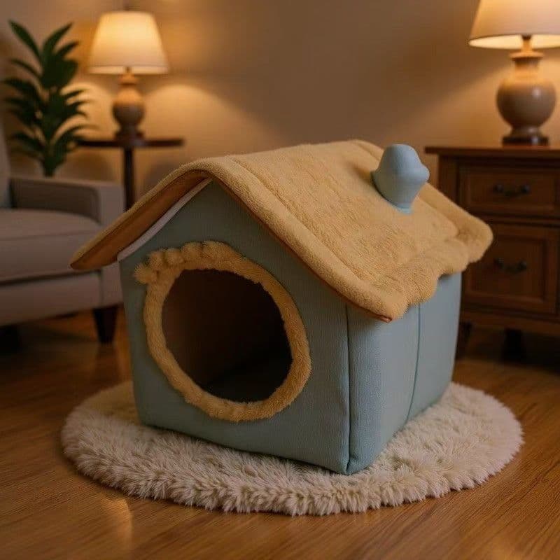 Cat and Dog House, Winter Warm Cat Bed, All-Season Use, Removable and Washable Dog House, Cat Bed, Pet Nest, Pet Supplies