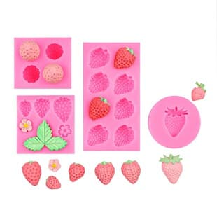 3D Strawberry Decoration Epoxy Silicone Mold DIY Leaf Small Strawberry Chocolate Fondant Cake Decoration Mold