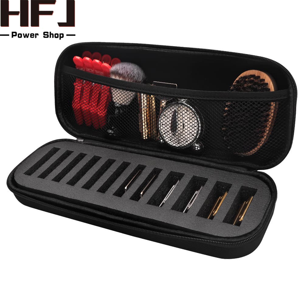 Large Capacity Shaver Storage Bag, Razor Organizer Case, Tool Carry Bag, Portable, Shockproof, Crossbody Bag