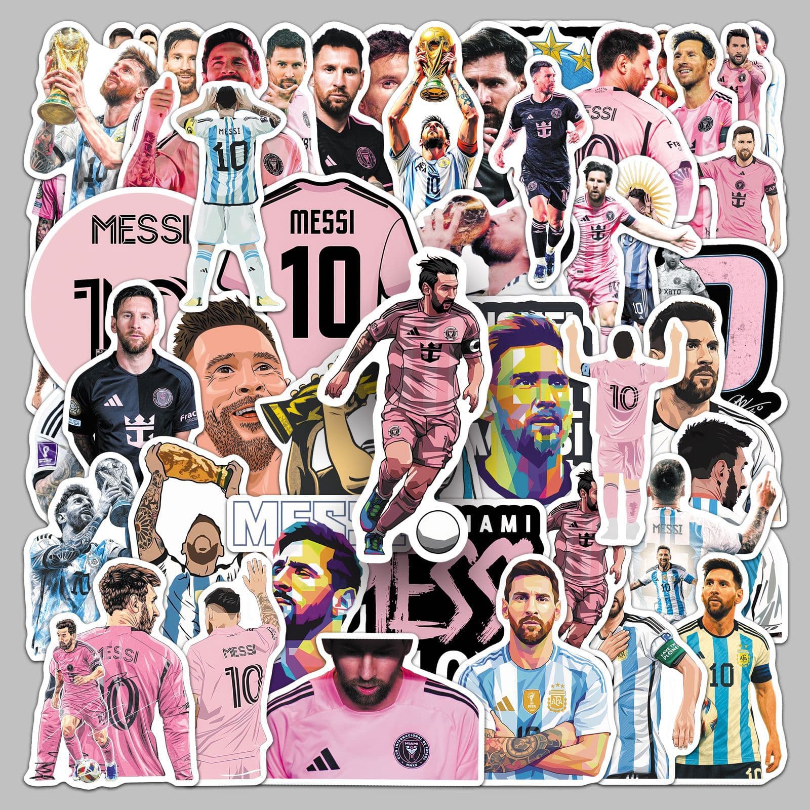 50 Messi stickers sports football star waterproof motorcycle decoration Wenner box notebook can be glued stickers