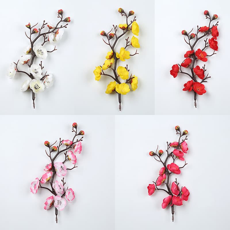 Amazon cross-border simulated wax plum blossom Chinese bonsai decoration New Year blessing bucket ornaments wedding set floral style