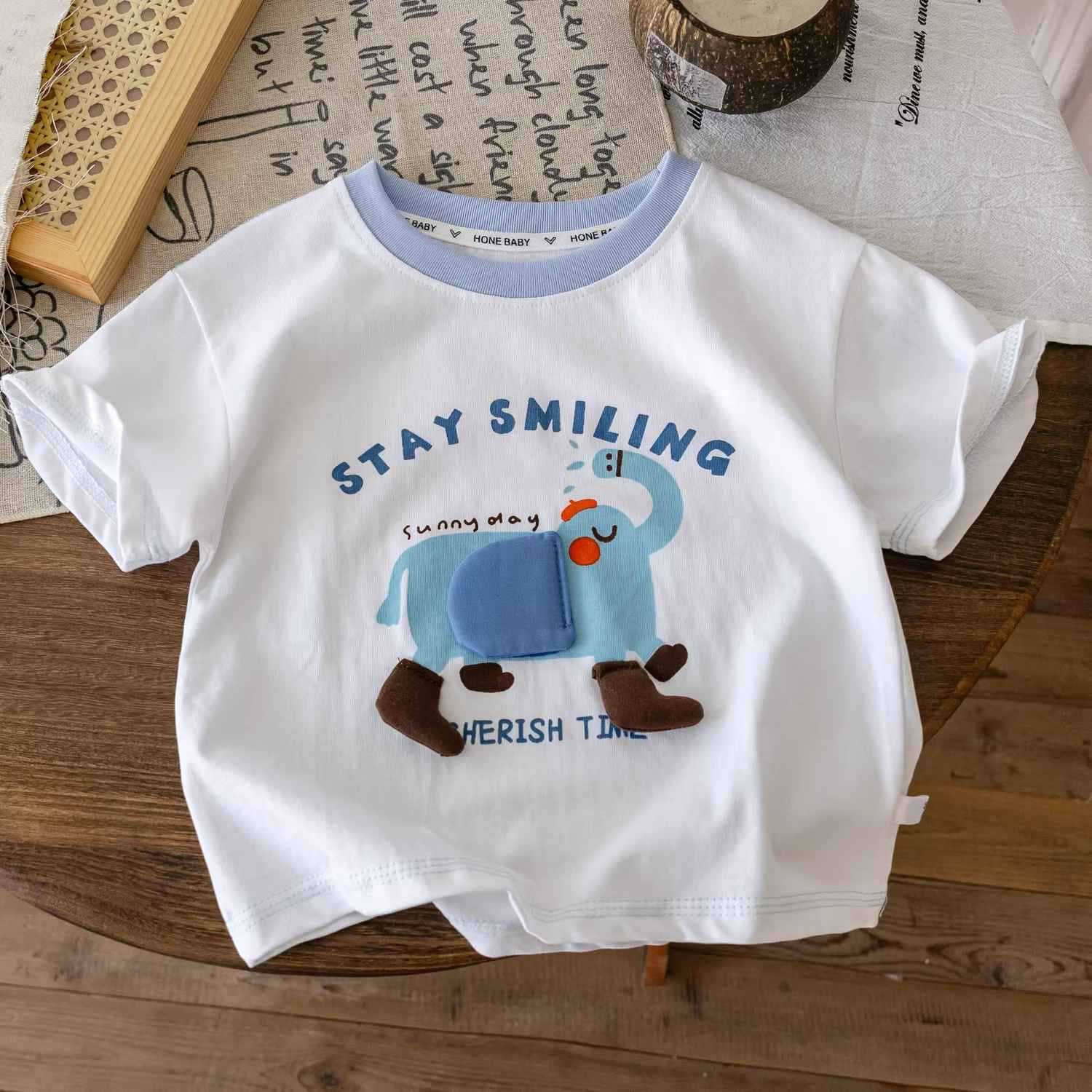 Children's Short Sleeve T-Shirt Boys Summer Girls Base Layer Baby Infant Top Casual