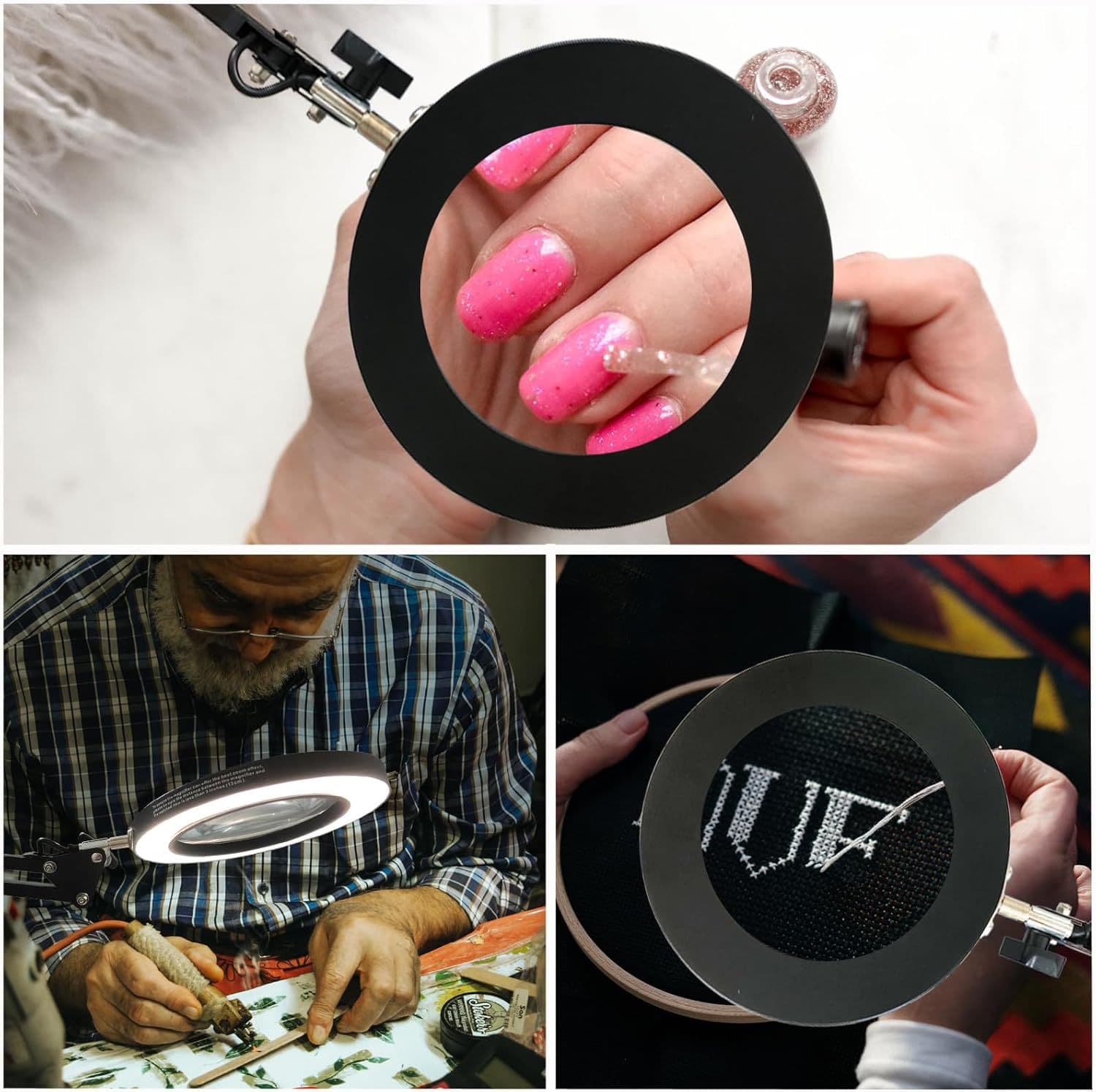 Soldering Repair Magnifying Work Lamp for Eyebrow and Nail Care, Eye-Caring LED Study Reading Light, Fill Light