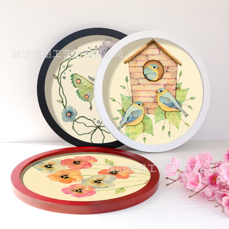 Thickened Round Display Table Wall Hanging Photo Frame Studio Combination Photo Wall Creative Home Decoration Customized Framing