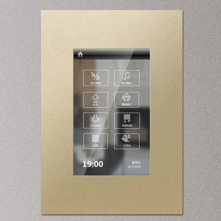 5-inch Smart Touch Panel Supports Switch, Dimming, Scene, Curtain Control, Temperature Control, and Timer Functions