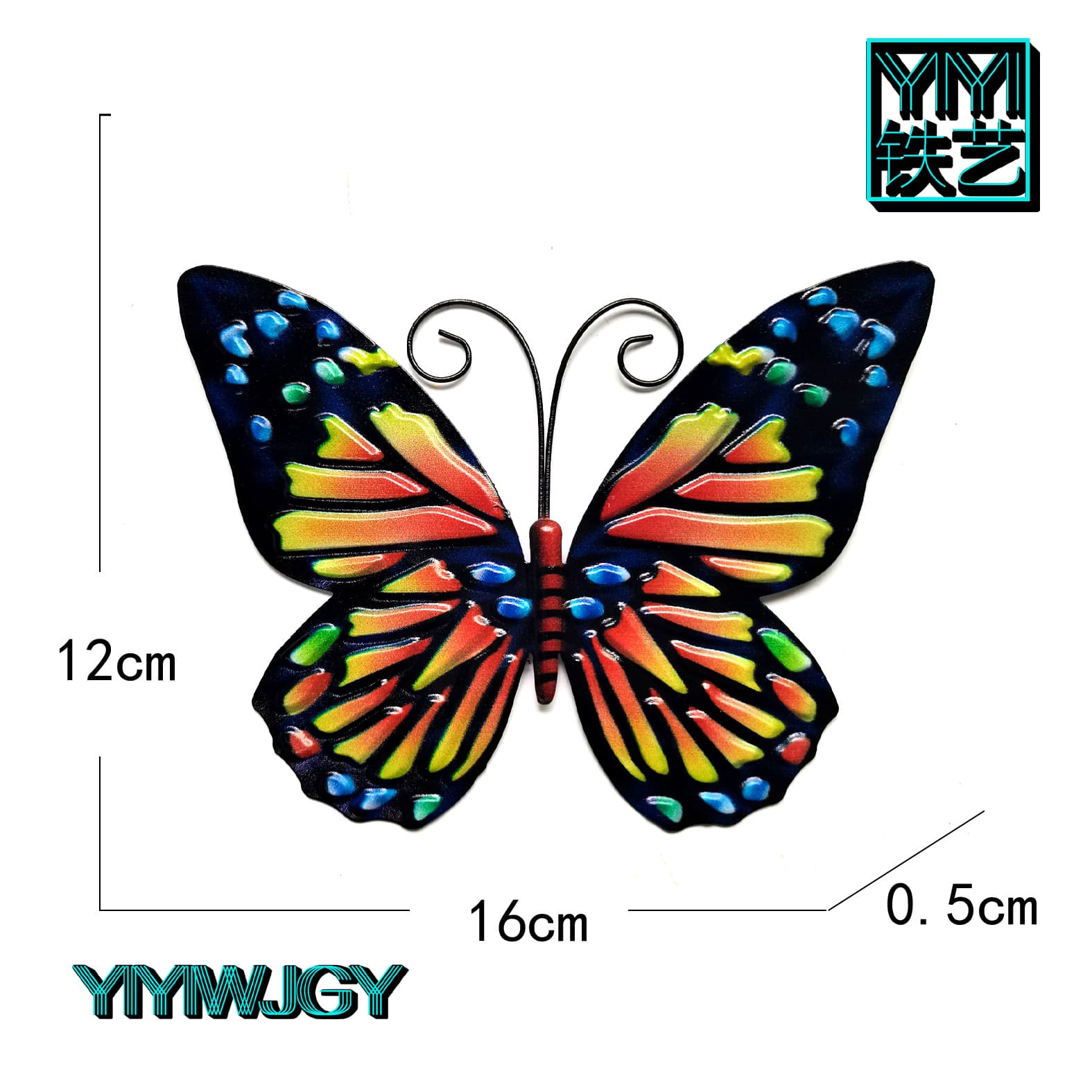 Cross-border source iron butterfly wall decoration home craft gift iron art wall hanging ornament indoor and outdoor decoration