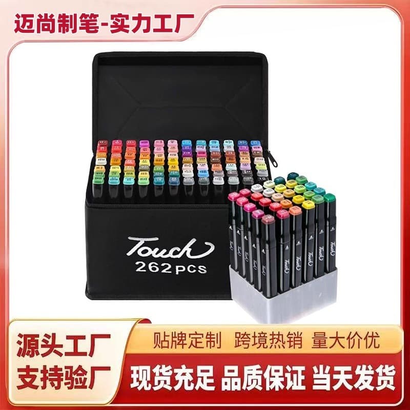Touch Marker Pen Set for Students and Kids, Dual-Tip Oil-Based Quick-Drying Watercolor Markers, 36/48 Colors for Drawing and Graffiti