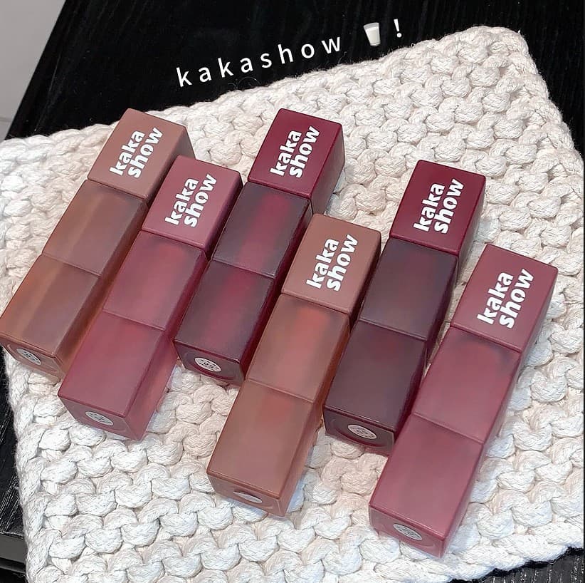 Kakashow Powder Mist Heart Lip Glaze Natural Velvet Matte Whitening Long-Lasting Matte Lip Mud Lipstick