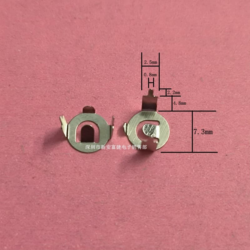 2-section AG1 button battery contact strips, series 3V battery holder, 2-section LR621 battery pack holder, positive contact strip