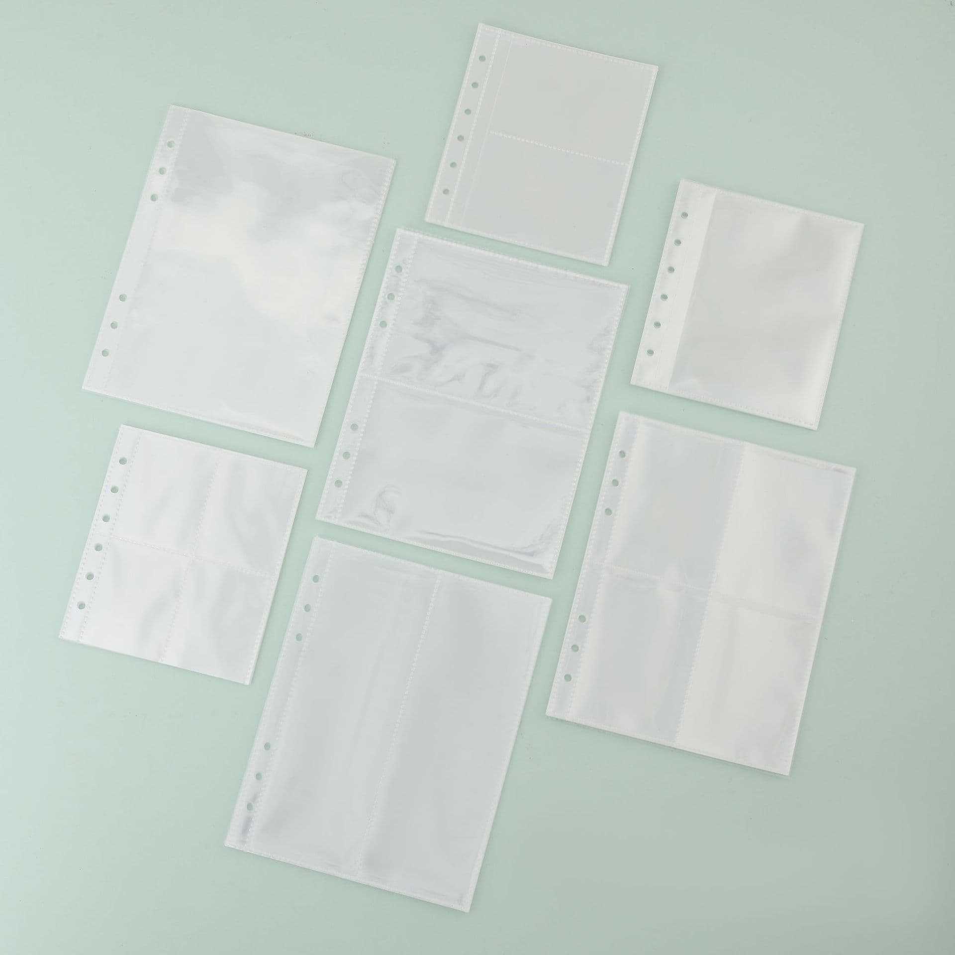 4-pocket High-transparency 6-hole Loose-leaf Photo Album Sleeves A5 Loose-leaf Album Refills 3-inch 5-inch Celebrity Small Card Storage Pocket Book