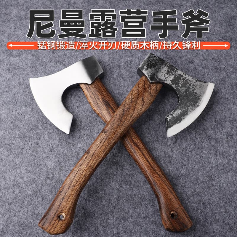 Outdoor Classic Niman Tomahawk Camping Axe for Chopping Wood, Cutting Trees, and Splitting Bones with Leather Sheath, Forged Axe