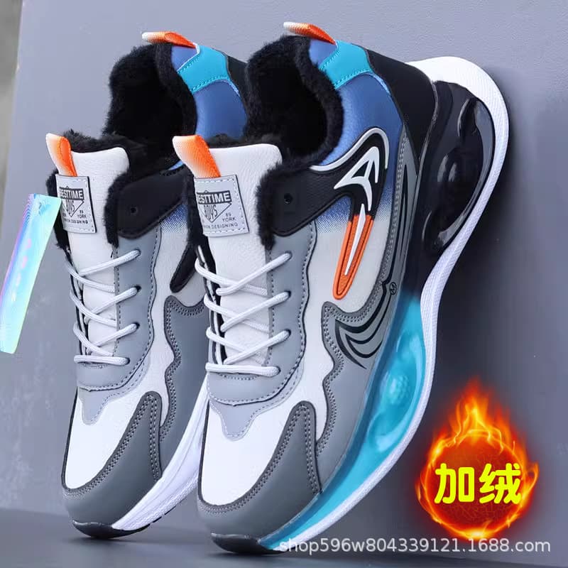 Winter Men's Shoes Fleece-Lined Thick Cotton Shoes Waterproof Leather Shoes Warm Winter Cotton Shoes Men's Sports Casual Running Shoes