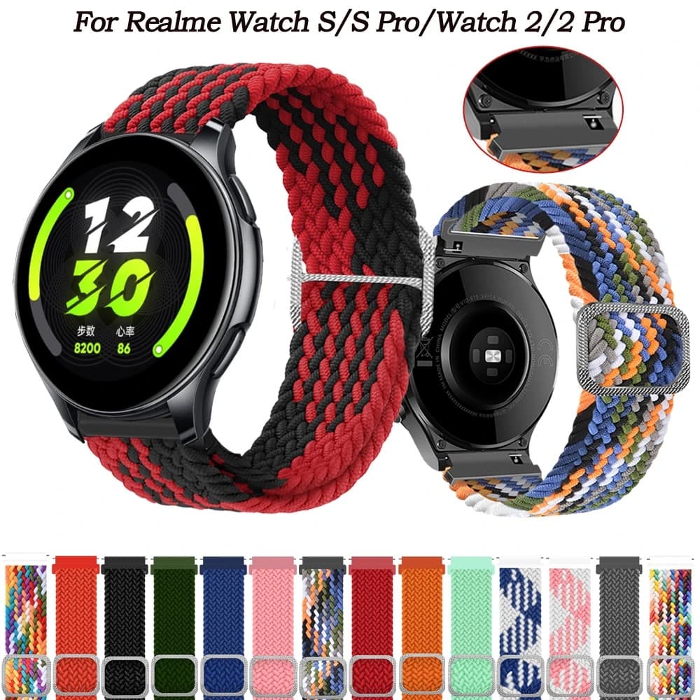 Compatible with Samsung Watch5 Stretch Nylon Strap 20mm/22mm Adjustable Huawei Watch4 Woven Strap