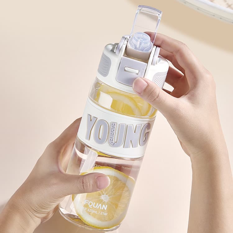 Fuquan Water Cup Cool Sports Cup Tritan Material Plastic Cup Portable Bouncing Cup Cover Male and Female Student Straw Cup